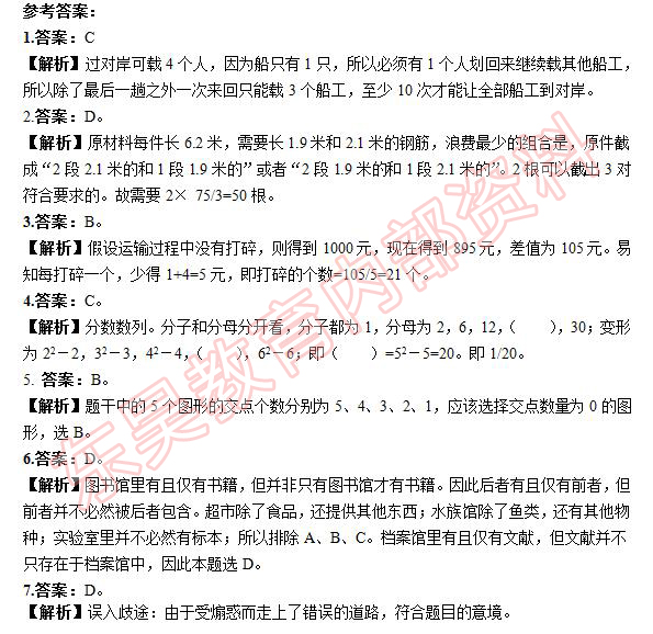 2017年各大银行考试备考每日一练（4.17）参考答案